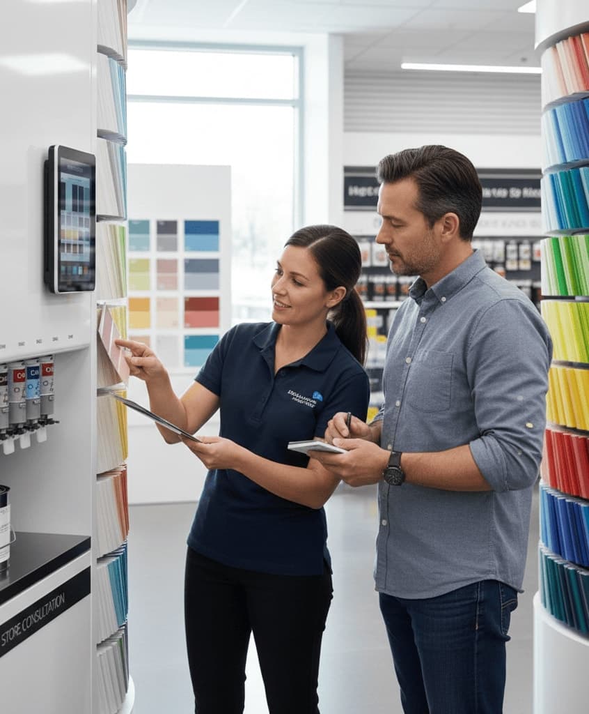 Konsultasi warna di toko