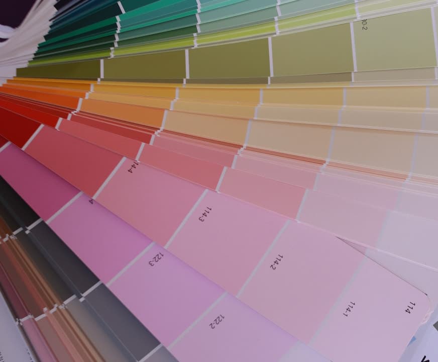 Paint cans on shelves